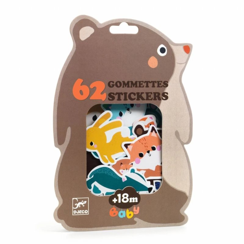DJECO Forest Animals Baby Stickers samolepky 18m  62 ks