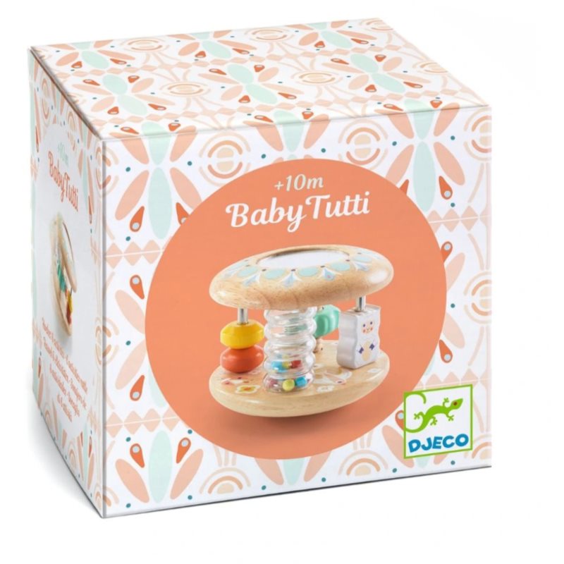 DJECO Rattle Baby Tutti hrkálka z dreva 10m  1 ks