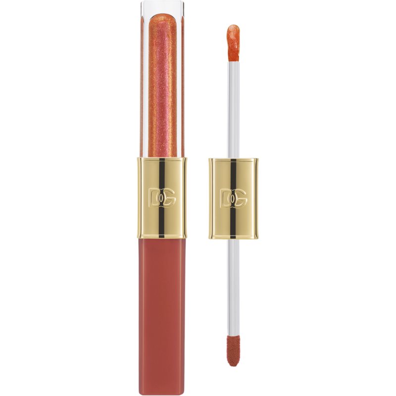 Dolce&Gabbana Make It Double! Lip Tint & Gloss Duo dugotrajni ruž i sjajilo za usne 2 u 1 nijansa 01 Orange Squeeze - Warm Nude & Orange Shimmer 2x2 m