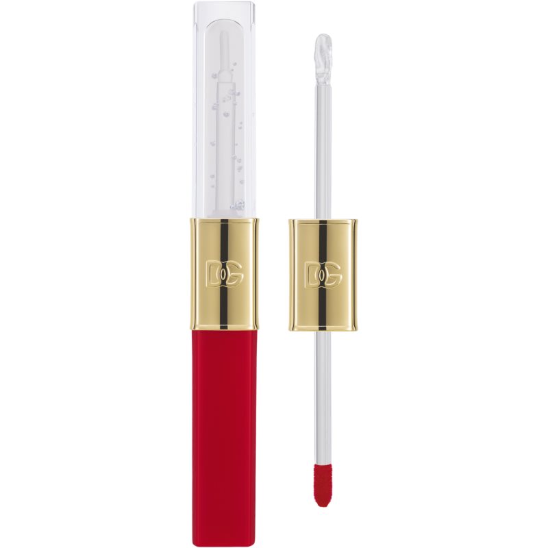 Dolce&Gabbana Make It Double! Lip Tint & Gloss Duo Dolgoobstojna šminka in sijaj za ustnice 2 v 1 odtenek 05 Cherry Jelly - Red & Clear Gloss 2x2 ml