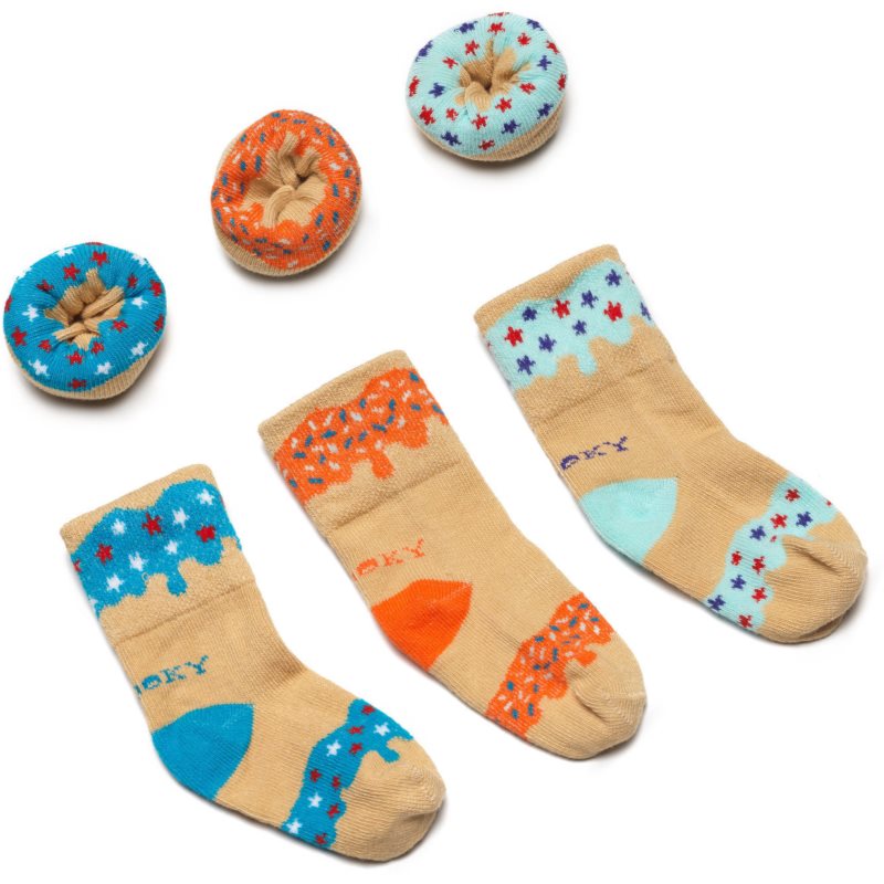 Dooky Gift Donuts Socks For Babies Blueberry Orange 0-12 M 3 Pc
