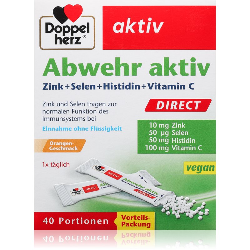 Doppelherz Aktiv Abwehr aktiv Sackerl zur Unterstützung des Immunsystems Geschmack Orange 20 St.