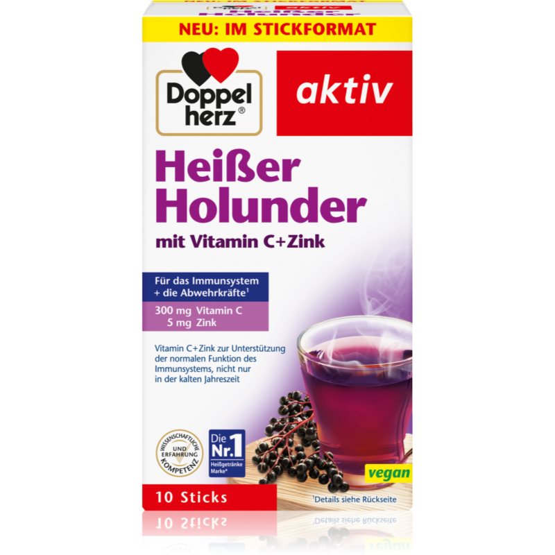 Doppelherz Doppelherz Aktiv Heisser Holunder mit Vitamin C + Zink Heißgetränk zur Unterstützung des Immunsystems 150 g