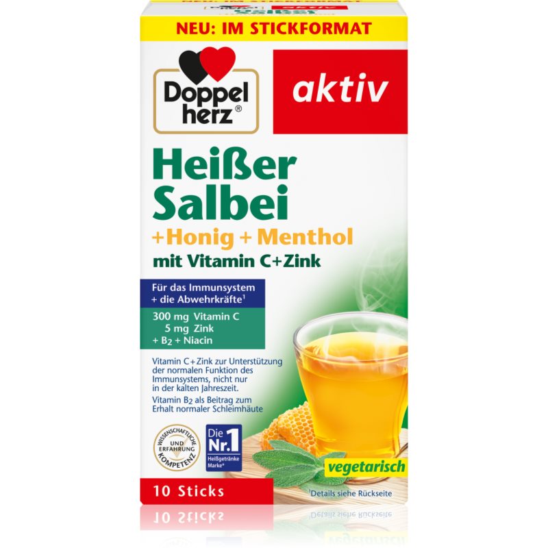 Doppelherz Doppelherz Aktiv Heisser Salbei + Honig + Menthol Heißgetränk zur Unterstützung des Immunsystems 150 g