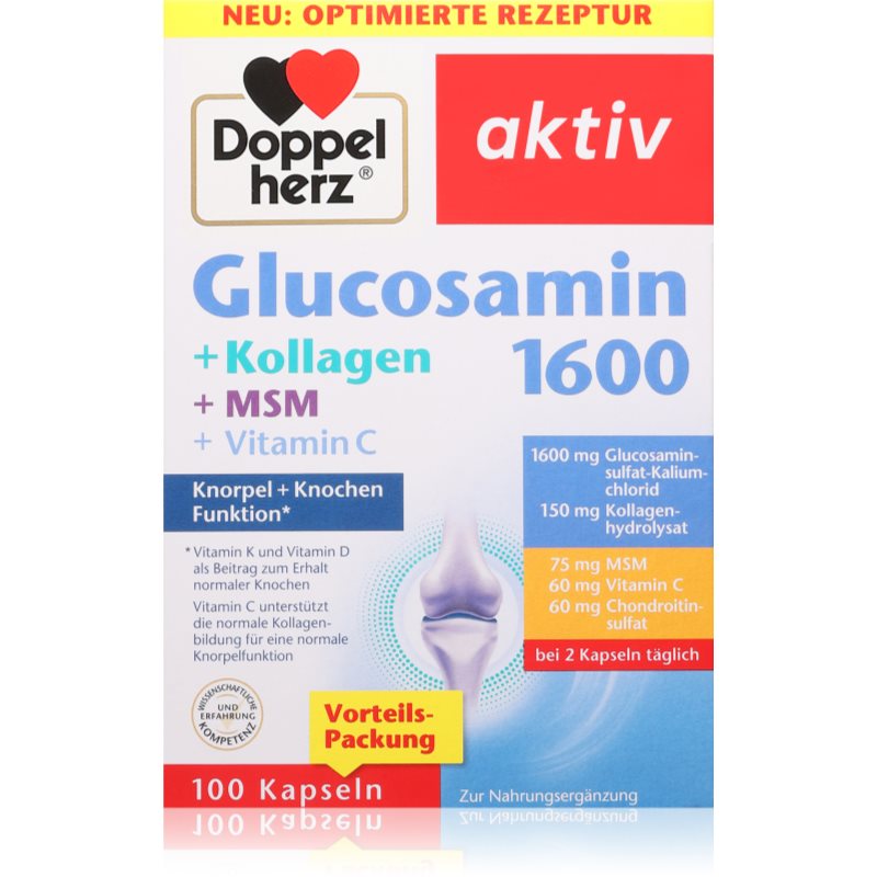 Doppelherz Glucosamin 1600 + Collagen + MSM Kapseln zur Unterstützung der Gesundheit des Bewegungsapparats 113 g