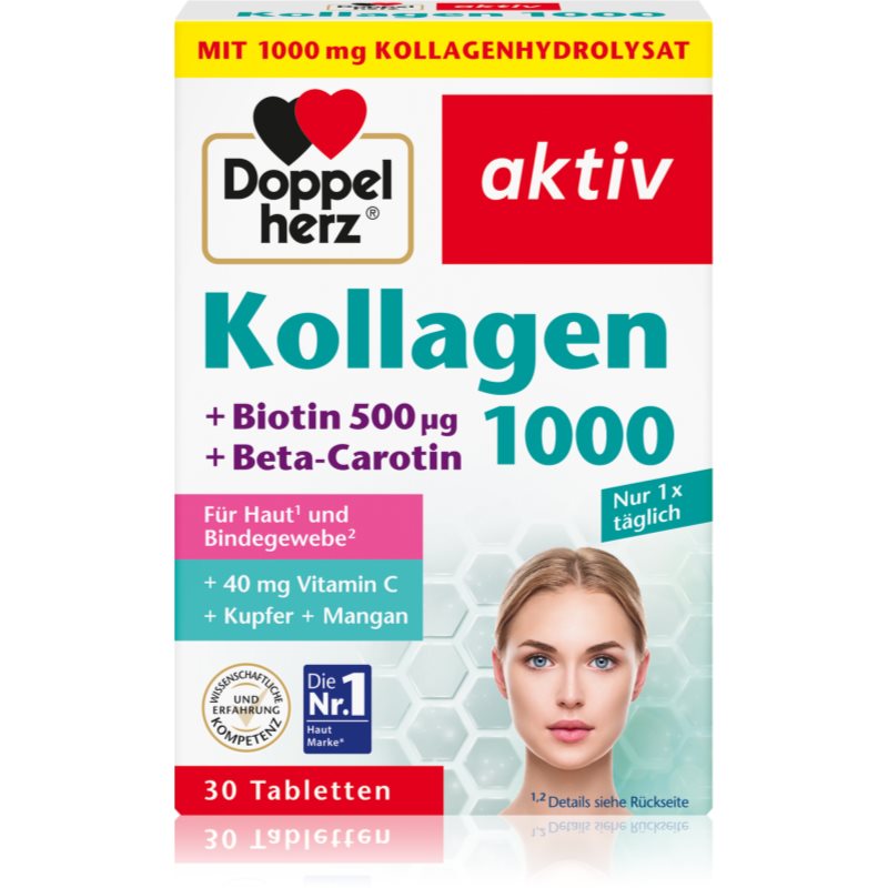 Doppelherz Aktiv Kollagen 1000 Tabletten für schöne Haare, Haut und Nägel 40.8 g