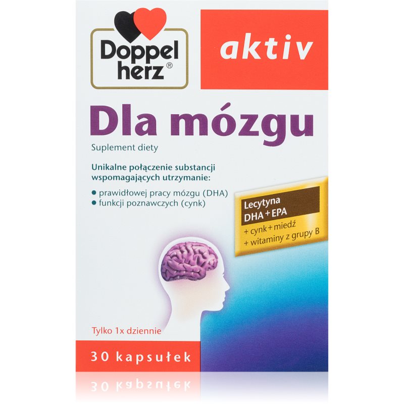 Doppelherz Aktiv Dla mózgu kapsułki do wsparcia układu krwionośnego i funkcji poznawczych 30 caps.