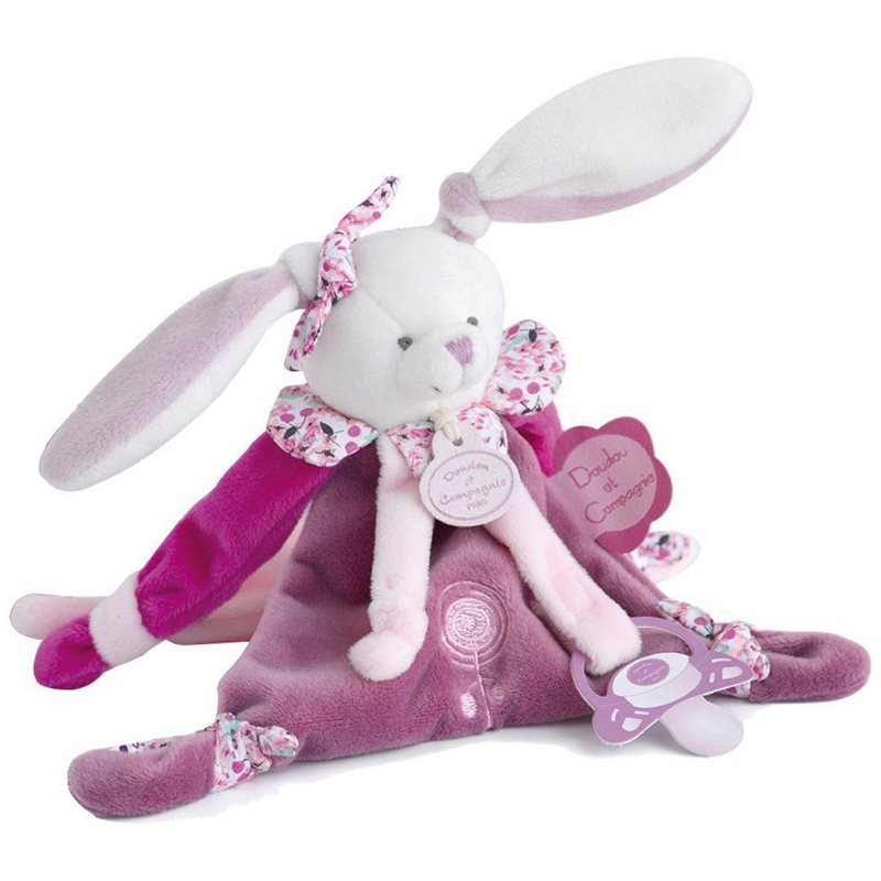 Doudou Gift Set Bunny with Soother Clip плюшена играчка с клипс 1 бр.
