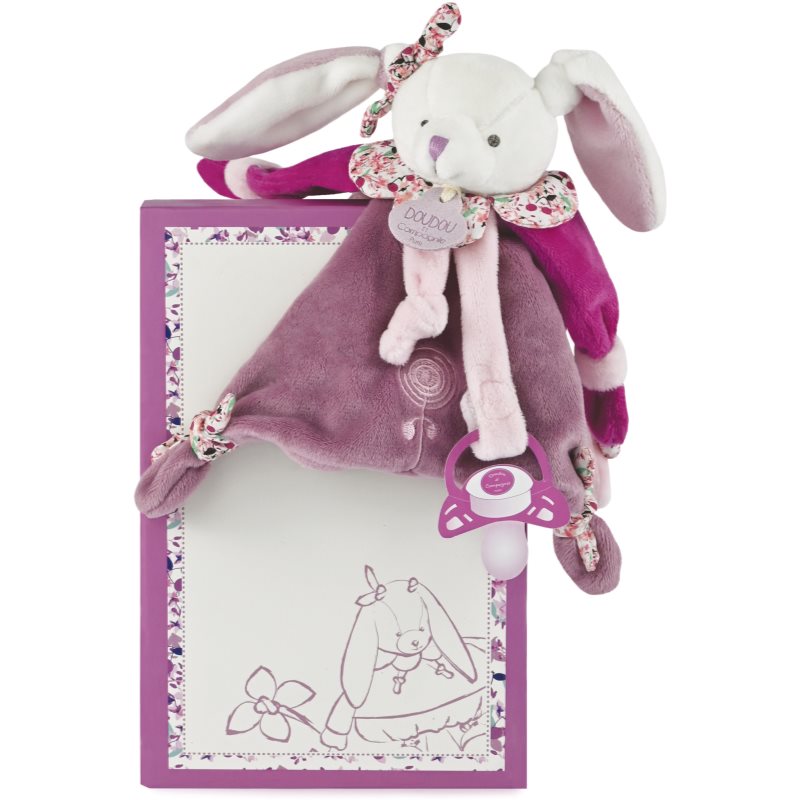 Doudou Gift Set Bunny With Soother Clip Stuffed Toy With Clip 1 Pc