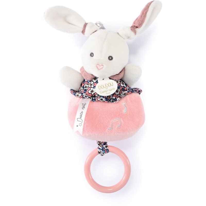 Doudou Gift Set Soft Toy with Music Box Plüschspielzeug mit Melodie Pink Rabbit 1 St.