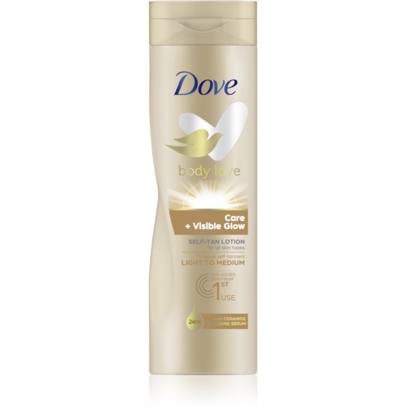 Dove Body Love молочко для автозасмаги для тіла відтінок Light To Medium 250 мл