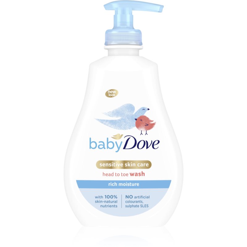 Dove Baby Rich Moisture tisztító gél testre és hajra 400 ml