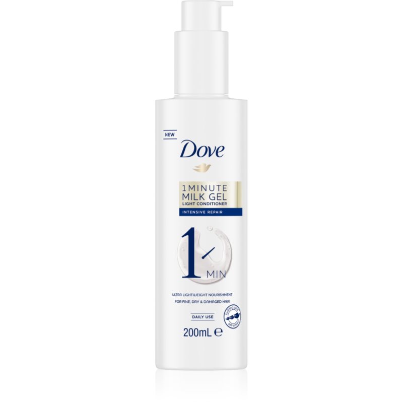 

Dove 1 Minute Milk Gel відновлюючий кондиціонер для слабкого та пошкодженого волосся