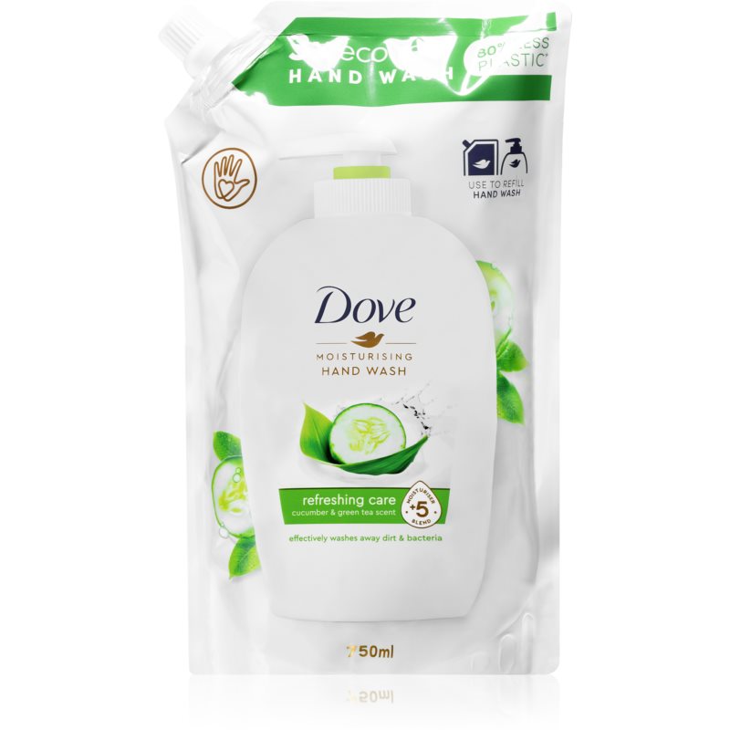 Dove Refreshing Care tekuté mýdlo na ruce náhradní náplň Cucumber & Green Tea 750 ml