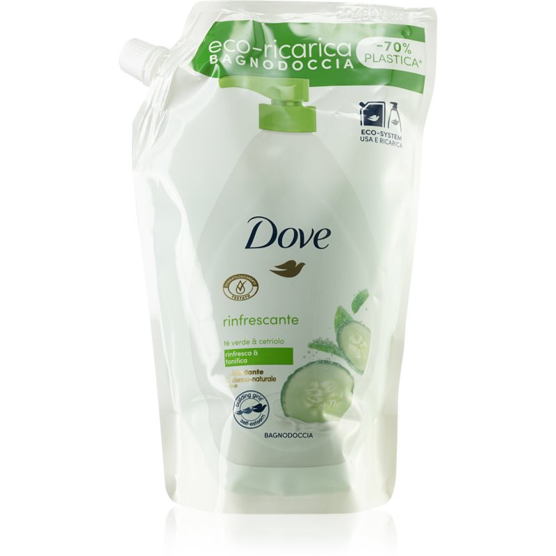 Dove Go Fresh Cucumber & Green Tea гель для душа та ванни змінне наповнення 720 мл