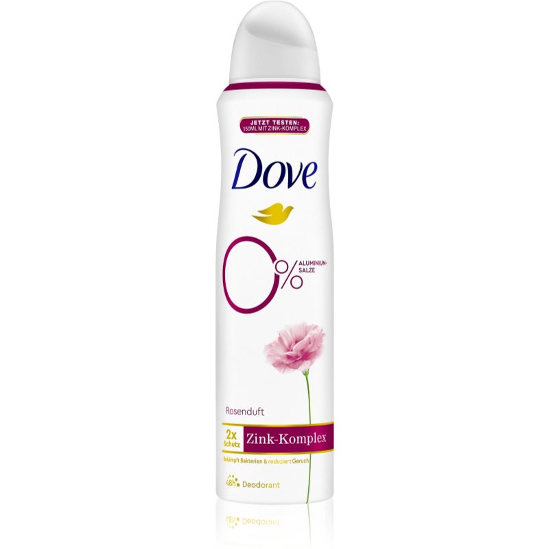 Dove 0% ALU Rose 48h 150 ml dezodorant pre ženy deospray