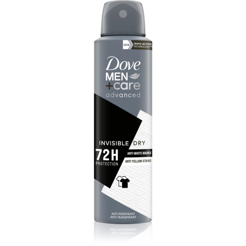 Dove Men+Care Antiperspirant antiperspirant proti bielym a žltým škvrnám 72h Invisibile Dry 150 ml