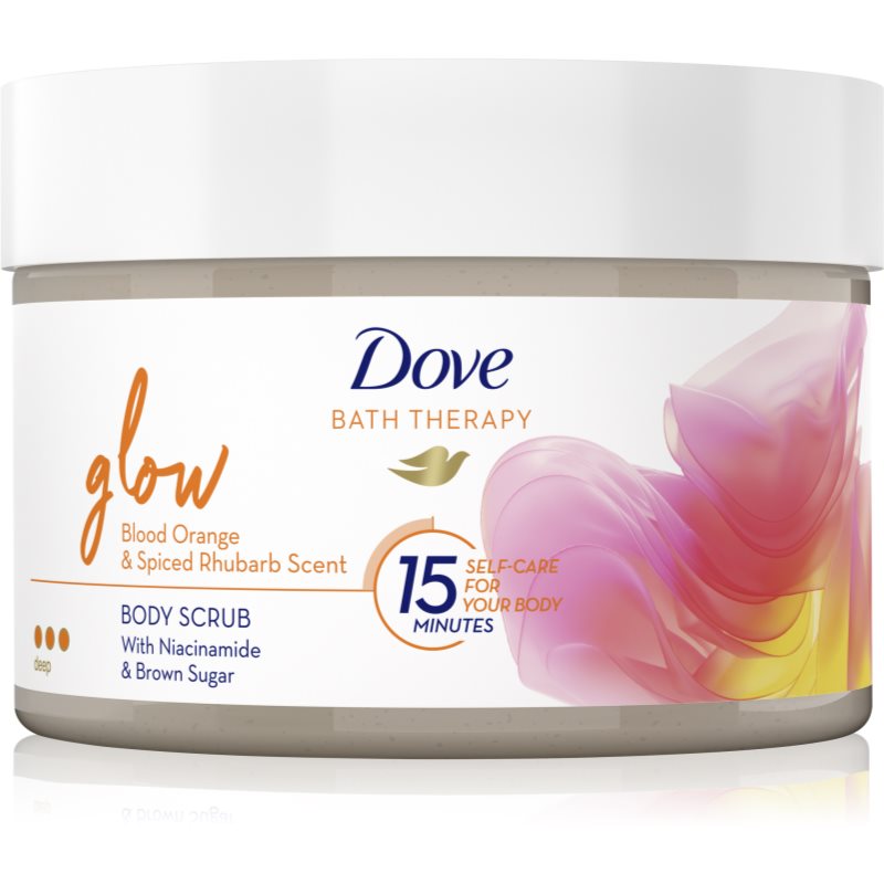 E-shop Dove Bath Therapy Glow intenzivní tělový peeling Blood Orange & Rhubarb 295 ml