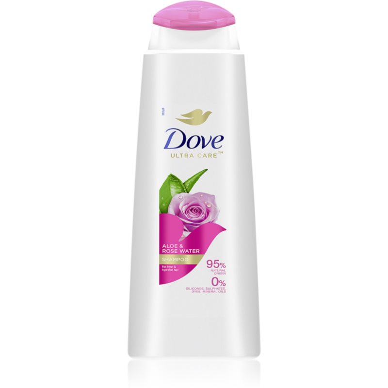 Dove Aloe & Rose Water șampon pentru hidratare si stralucire 400 ml