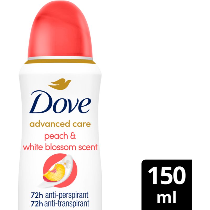 Dove Advanced Care Peach & White Blossom Antiperspirant für Damen 150 ml