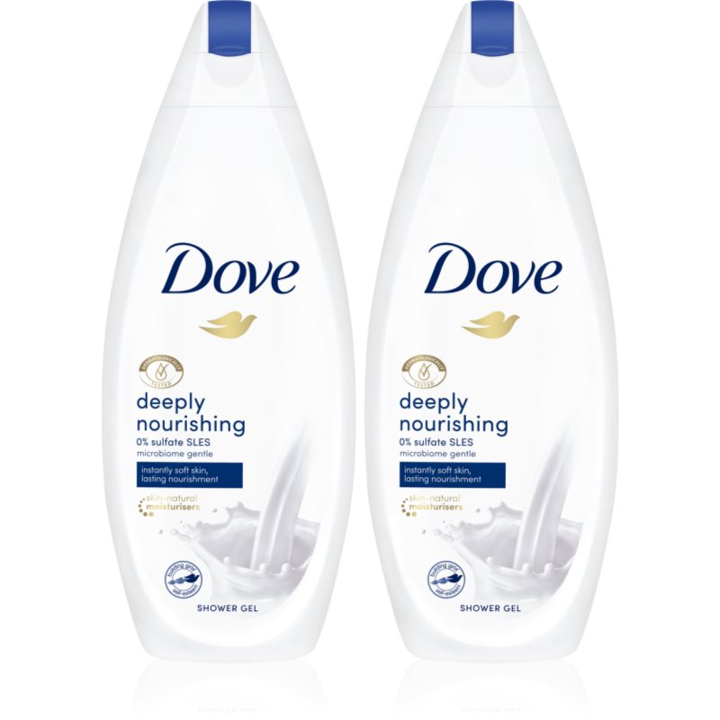 

Dove Deeply Nourishing поживний гель для душу 2 x 250 ml (вигідна упаковка)