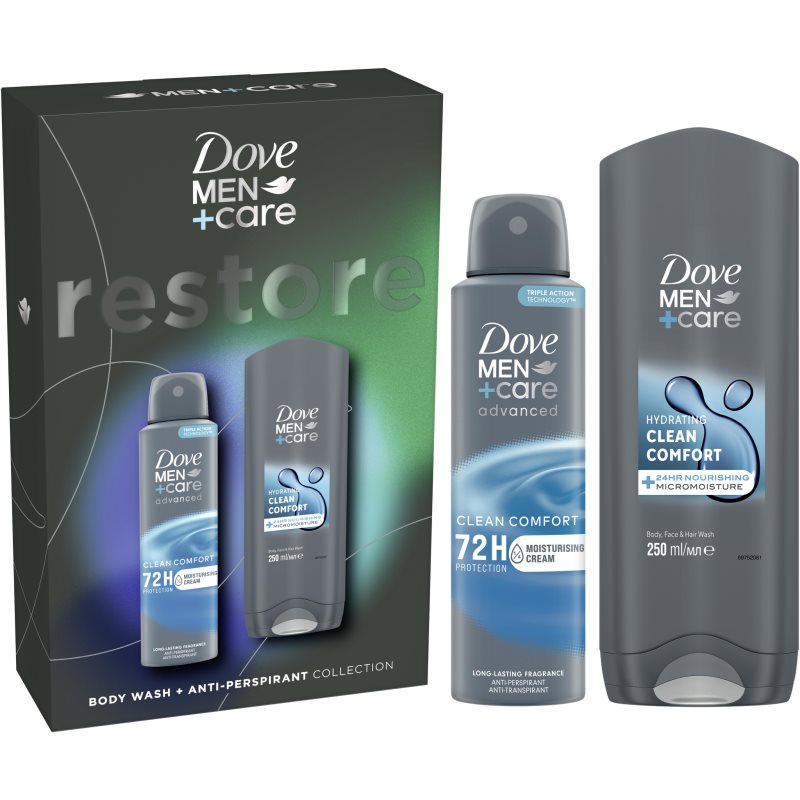 Dove Men+Care Restore Presentförpackning för kropp män Clean Comfort 2 st. male