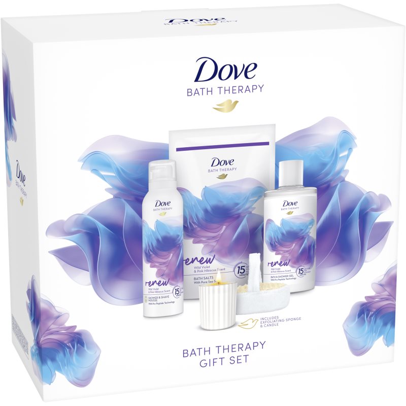 Dove Bath Therapy Renew Presentförpackning för bad Wild Violet & Pink Hibiscus 5 st. female