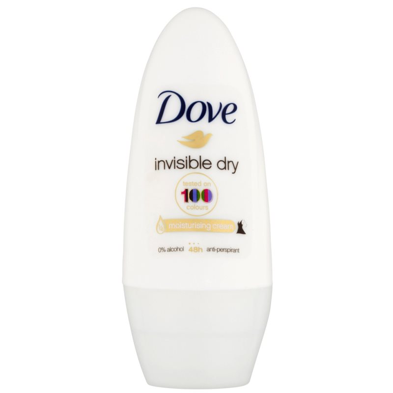 Dove Invisible Dry Antiperspirant antiperspirant roll-on proti bielym škvrnám 48h 50 ml
