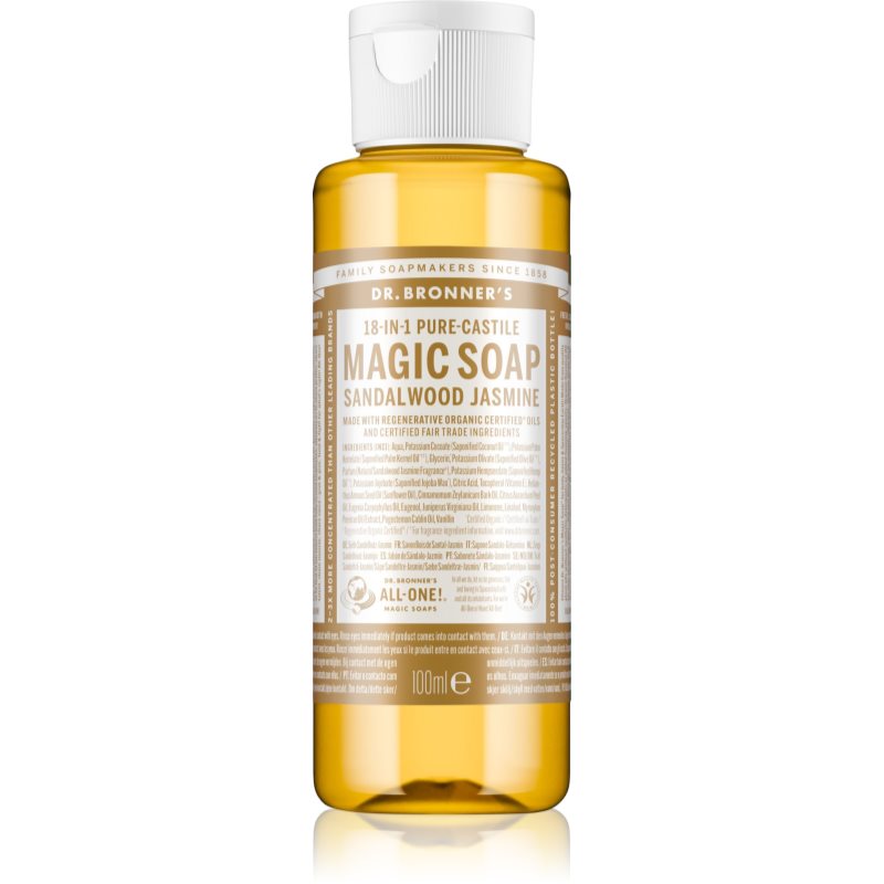 Dr. Bronner’s Sandalwood & Jasmine tekoče univerzalno milo 100 ml