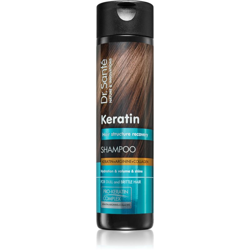 Dr. Santé Keratin відновлюючий та зволожуючий шампунь для ламкого волосся без блиску 250 мл