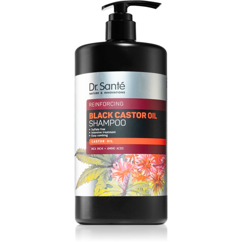 Dr. Santé Black Castor Oil зміцнюючий шампунь для делікатного миття 1000 мл