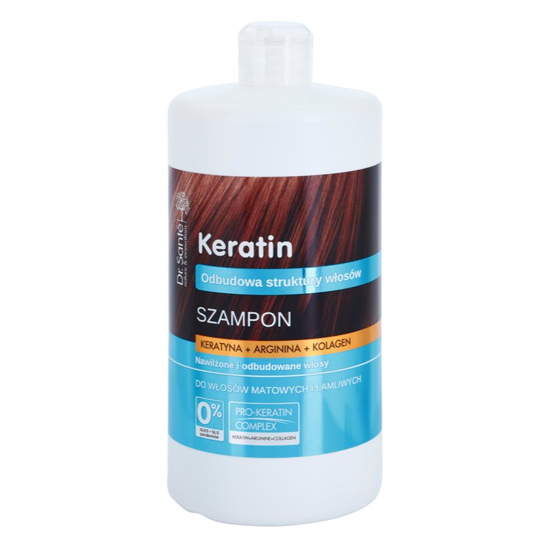 Dr. Santé Keratin regeneruojamasis ir drėkinamasis šampūnas lūžinėjantiems ir gyvybingumą praradusiems plaukams 1000 ml