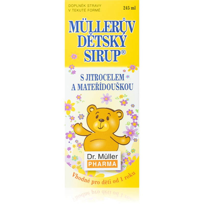 Dr. Müller Müllerov detský sirup® so skorocelom a materinou dúškou sirup na podporu imunity, zníženie miery únavy a vyčerpania 245 ml