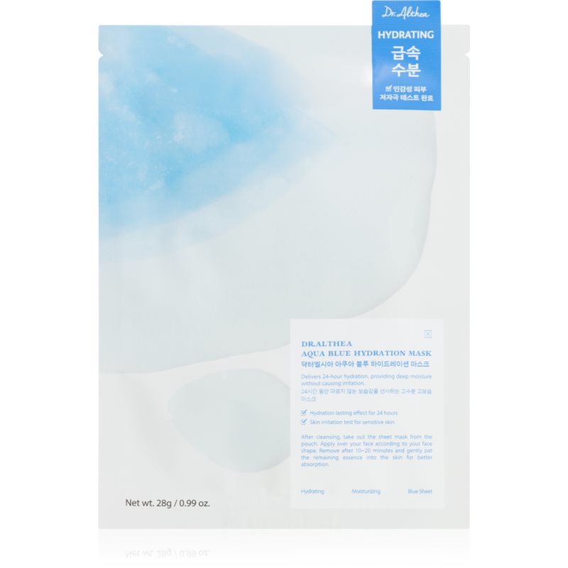 Dr. Althea Aqua Blue Hydration Mask hydratačná plátienková maska s upokojujúcim účinkom 28 g