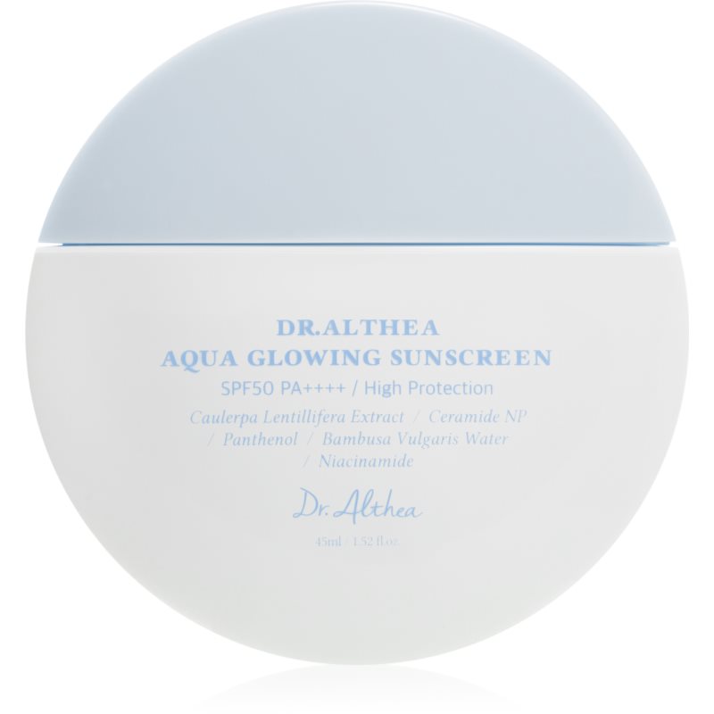 Dr. Althea Aqua Glowing Sunscreen protective facial cream for intensive hydration SPF 50  45 ml