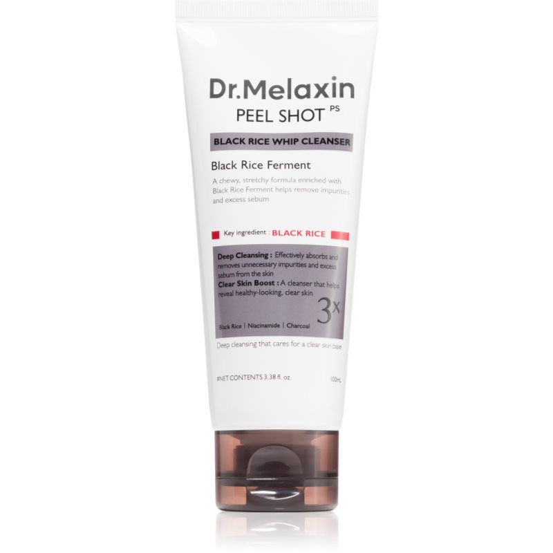Dr. Melaxin Peel Shot Black Rice Whip Cleanser Exfolierande rengöringsskum med uppljusande och mjukgörande effekt 100 ml