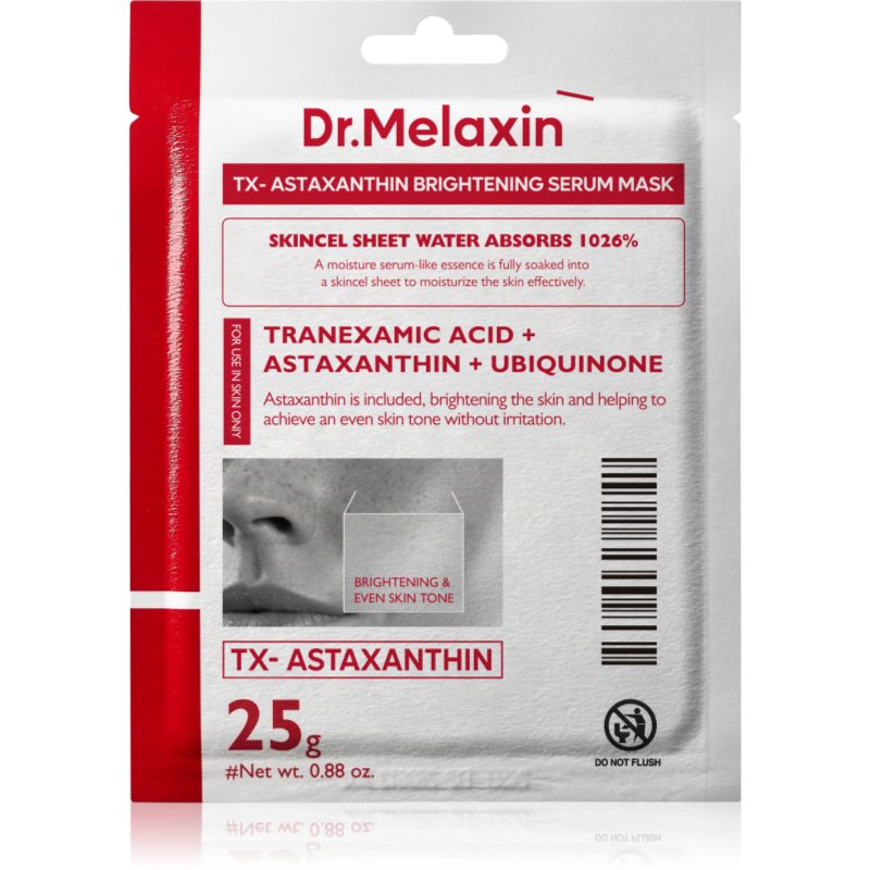 Dr. Melaxin TX Astaxanthin Brightening Serum Mask brightening sheet mask to even out skin tone 5x25 g