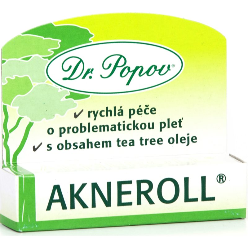E-shop Dr. Popov Akneroll s obsahem tea tree lokální péče proti nedokonalostem aknózní pleti 6 ml