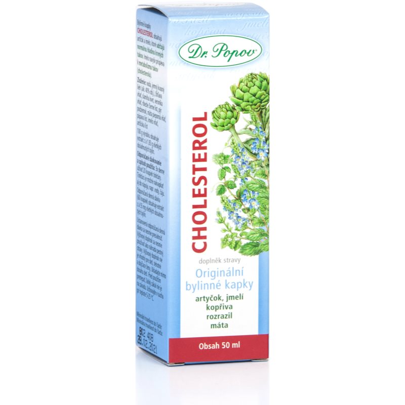 Dr. Popov Originální bylinné kapky Cholesterol bylinné kvapky na udržanie normálnej hladiny cholesterolu 50 ml