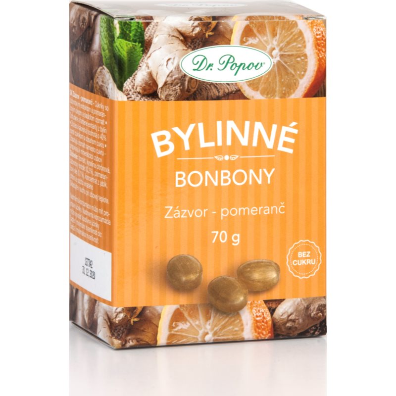Dr. Popov Bylinné cukríky Zázvor-pomaranč cukríky 70 g