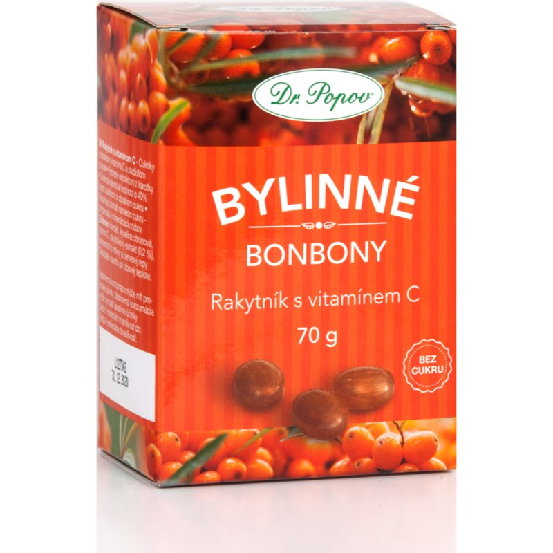 Dr. Popov Bylinné cukríky Rakytník s vitamínom C cukríky 70 g
