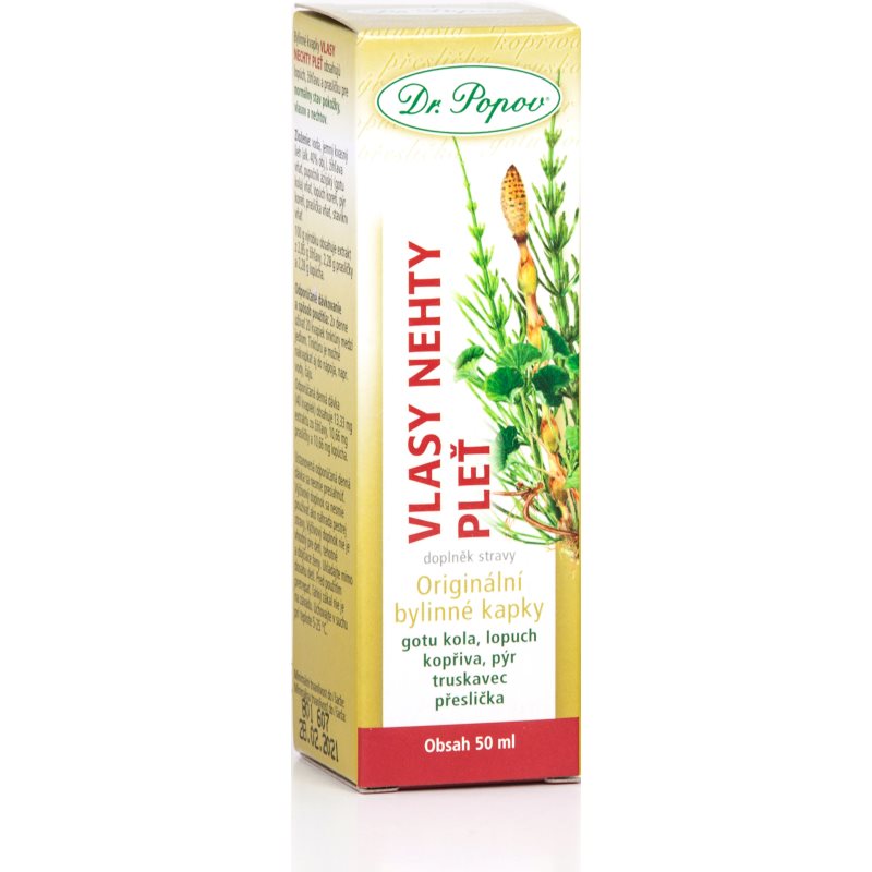 Vlasy - nehty - pleť, originální bylinné kapky, 50 ml Dr. Popov