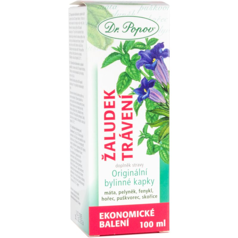 Dr. Popov Originální bylinné kapky žaludek - trávení kvapky na podporu trávenia 100 ml