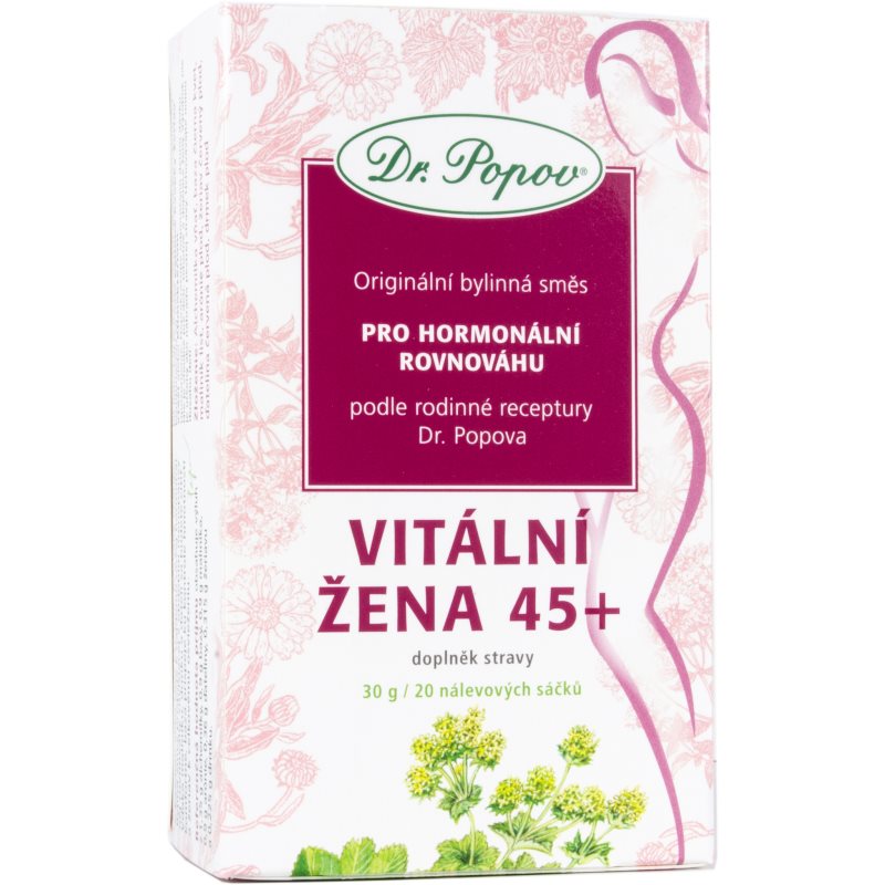 Dr. Popov Originální bylinná směs Vitálna žena bylinný čaj na podporu hormonálnej rovnováhy 20 ks