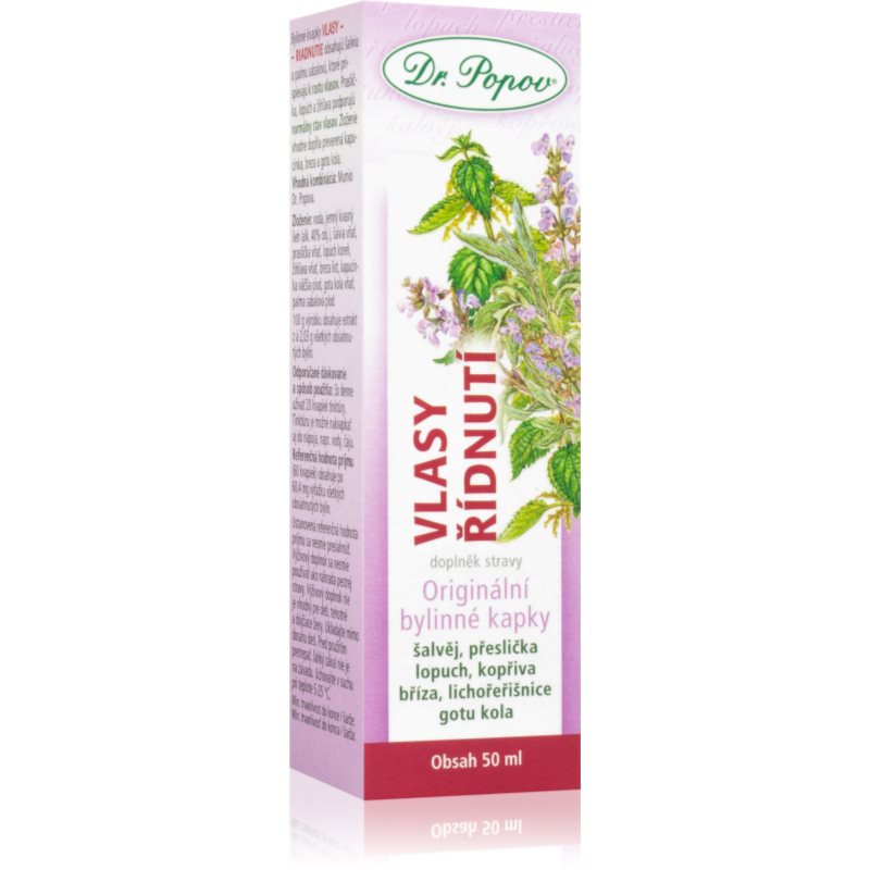 Dr. Popov Originální bylinné kapky Vlasy rednutie bylinná tinktúra pre rednúce vlasy 50 ml