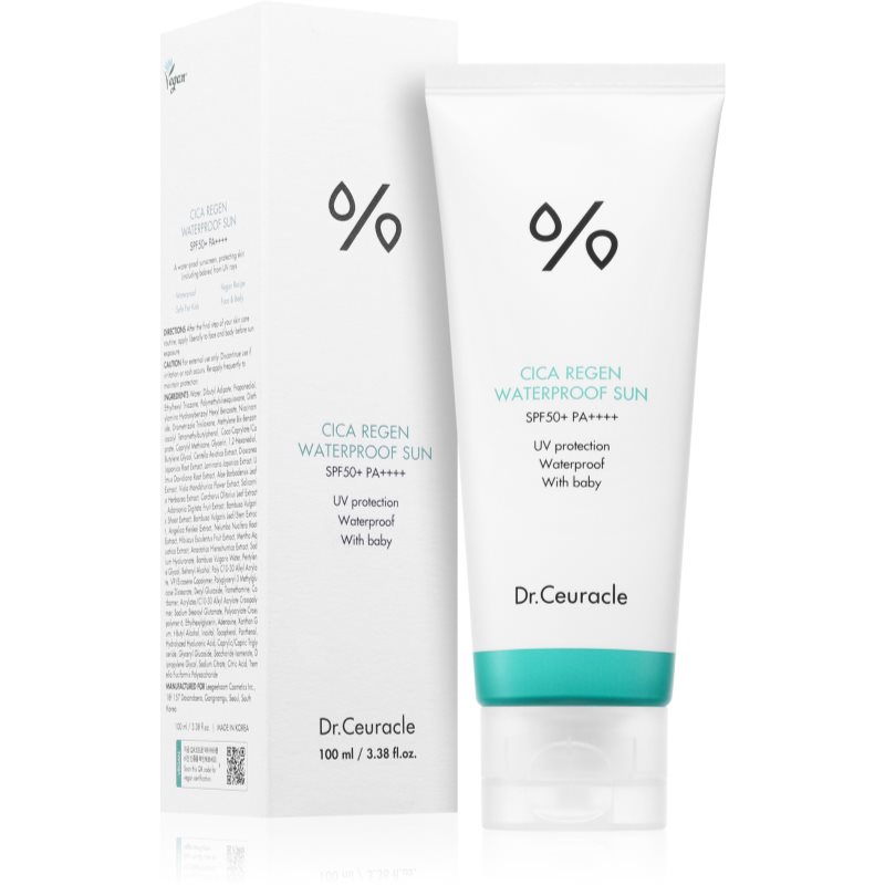 Dr.Ceuracle Cica Regen Waterproof Sun Crème Solaire Visage Waterproof SPF 50+ 100 Ml