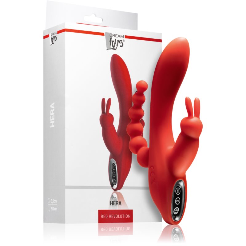 Dream Toys Red Revolution Hera Vibromasseur Muni D’un Stimulateur Clitoridien 21 Cm