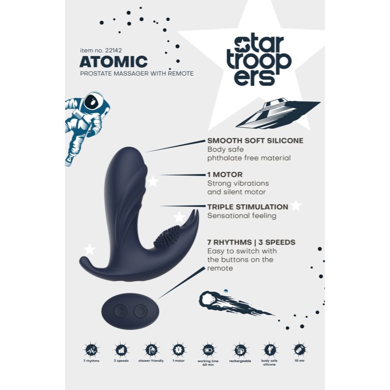 Dream Toys Star Trooper Atomic stimulátor prostaty 12,5 cm (obrázek 4)