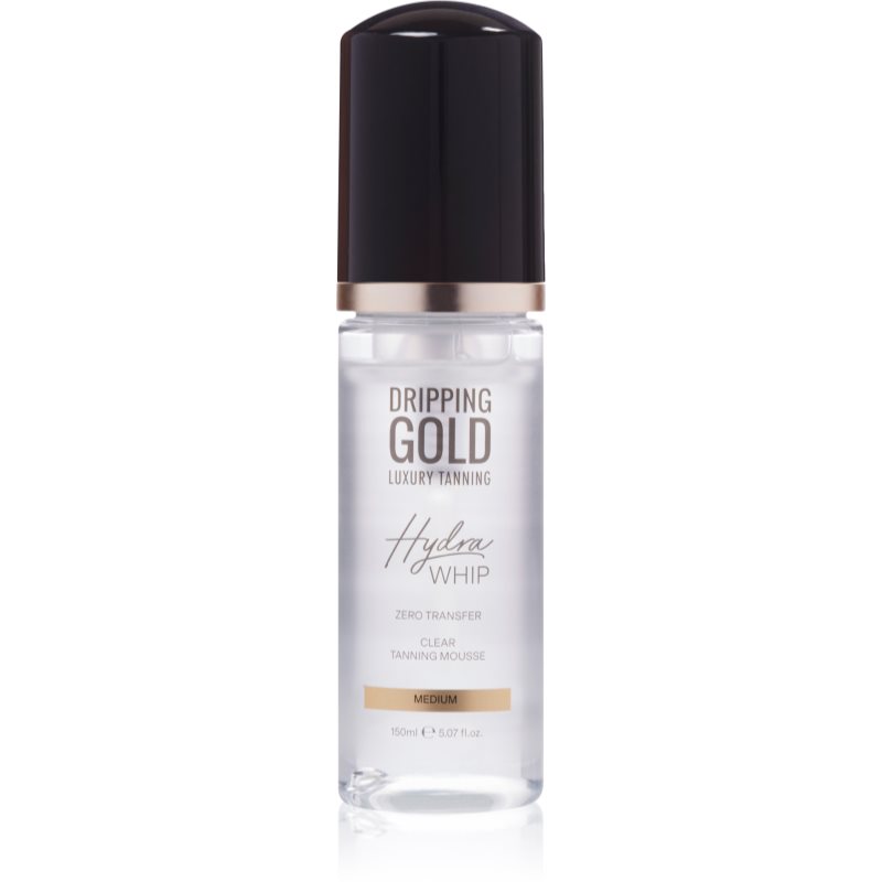 Dripping Gold Luxury Tanning Hydra Whip transparent self-tanning mousse for body and face shade Medi