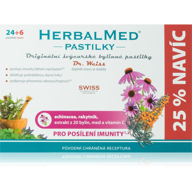 HerbalMed Dr. Weiss echinacea rakytník Vitamín C 30 pastilek koupíte na Notino.cz